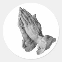Albrecht Durer - Hands Praying Round Sticker