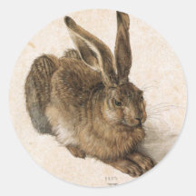 Albrecht Dürer - Junger Hase (Young Hare), 1502 Round Stickers