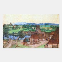 Albrecht Durer - Nuremberg wire-pullers at the mil Rectangular Stickers