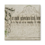 Album sheet, 1789 refrigerator magnet
