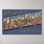 Albuquerque, New Mexico - Large Letter Scenes Print