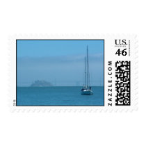 Alcatraz and Sail Boat Postage