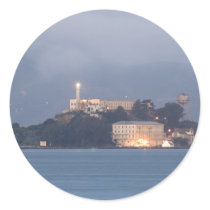 Alcatraz at Dawn Round Sticker