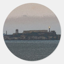 Alcatraz at Dusk Stickers