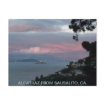 ALCATRAZ FROM SAUSALITO, CA. - POST CARD