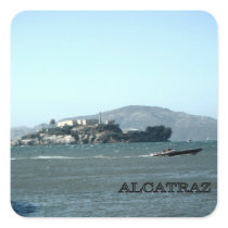 Alcatraz prison square sticker