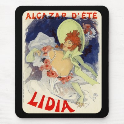 Alcazar d'Été Lidia, Jules Chéret Mouse Pad by VintageArtPosters