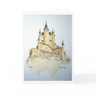 Alcazar Spain - watercolor greeting card. card