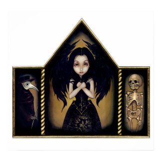 Alchemy Angel Art Print gothic skeleton Triptych print