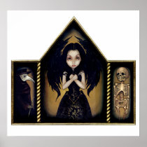 Alchemy Angel Art Print gothic skeleton Triptych