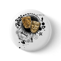 Alchemy of Acting Drama Masks Button
