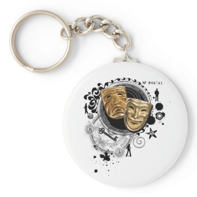 Alchemy of Acting Drama Masks Key Chain by incognitashop