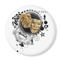 Alchemy of Acting Drama Masks Fridge Magnet