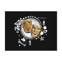Alchemy of Acting Drama Masks Postcard