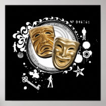 Alchemy of Acting Drama Masks Print