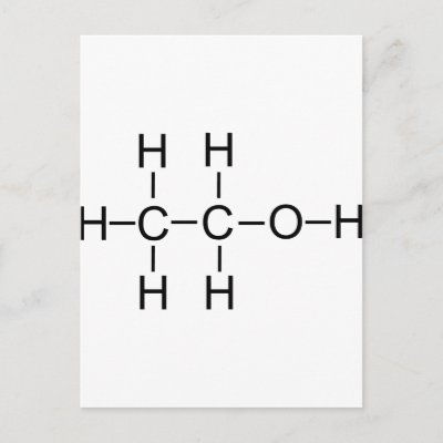 Alcohol - Chemical Formula postcards