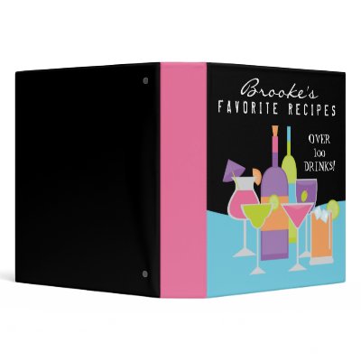 Alcohol Drink Recipe Book Binders by twopinkhearts