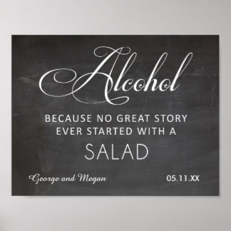 Alcohol - funny wedding chalkboard sign posters