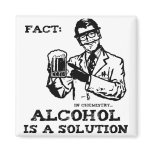 Alcohol is a Solution in Chemistry Retro Refrigerator Magnet