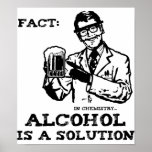 Alcohol is a Solution in Chemistry Retro Posters