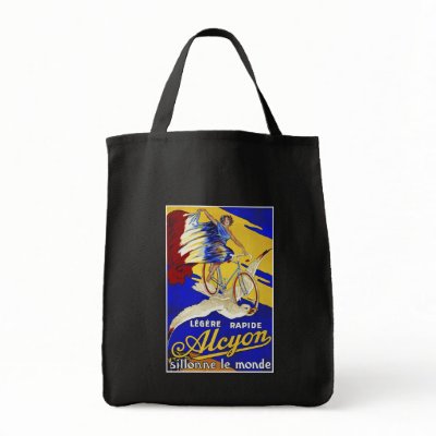 Alcyon Cycles - Vintage Bicycle Art Canvas Bag by VintageCabaret