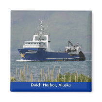 Aldebaran, Fishing Trawler in Dutch Harbor, Alaska Refrigerator Magnet