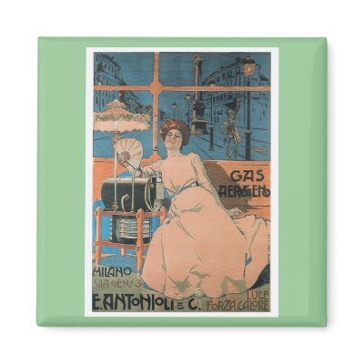 Aleardo Villa - Gas Aerogeno - 1902 Poster Refrigerator Magnet by ArtNouveauDaz