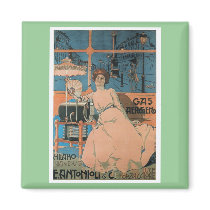 Aleardo Villa - Gas Aerogeno - 1902 Poster magnets by ArtNouveauDaz Aleardo Villa - Gas Aerogeno - 1902 Poster magnets