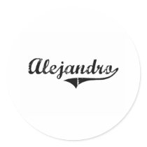 Alejandro Classic Style Name Round Stickers