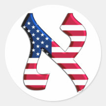 Aleph Usa.png Round Sticker