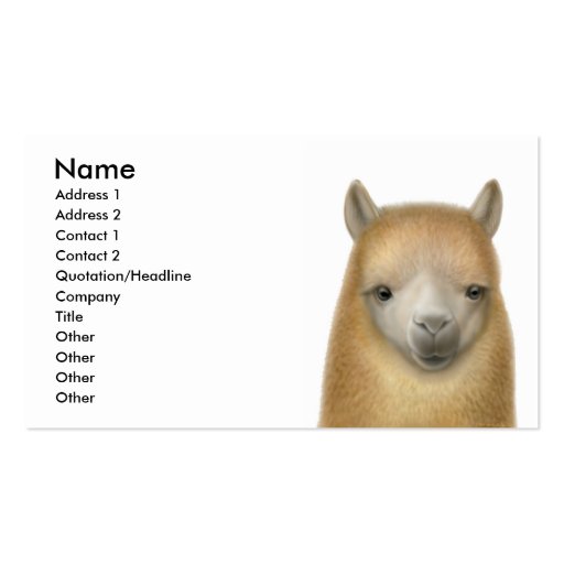 Alert Alpaca Business Card (front side)
