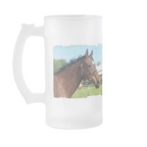 Alert Arabian Horse Frosted Beer Mug