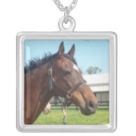Alert Arabian Horse Sterling Silver Necklace necklace