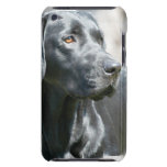 Alert Black Labrador Retriever Dog iTouch Case Barely There Ipod Covers