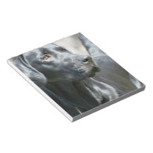 Alert Black Labrador Retriever Dog Notepad