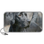 Alert Black Labrador Retriever Portable Speakers