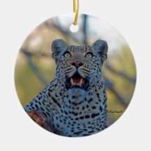 Alert Leopard Christmas Ornaments