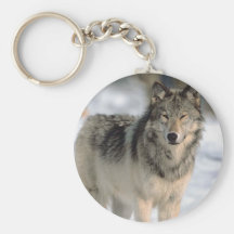 Alert Wolf Keychain