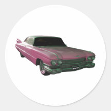 Aletas rosadas grandes 1959 de Caddilac Pegatinas