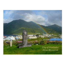 Aleut Memorial in Unalaska City Postcard