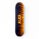 Alex skateboard fire and flames design.