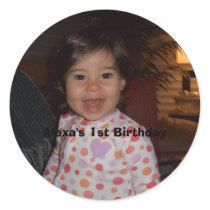 Alexa 5-07 033, Alexa's 1st Birthday Round Stickers