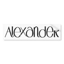 Alexander black Bumper Sticker