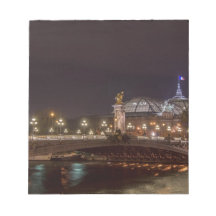 Alexander bridge and large palace At night Paris Scratch Pads