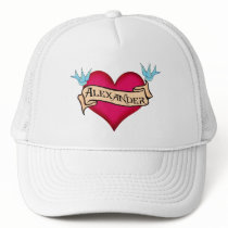 Alexander - Custom Heart Tattoo T-shirts & Gifts hats by customtattoogifts Alexander - Custom Heart Tattoo T-shirts & Gifts hats