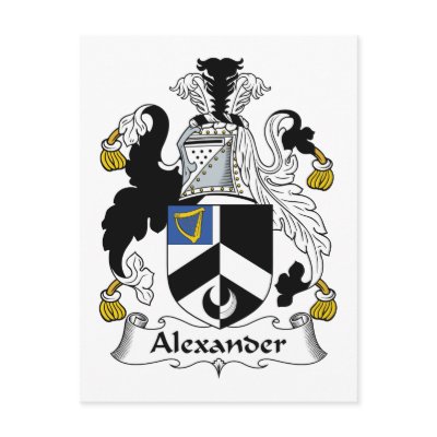 Alexander Family Crest Postcard by coatsofarms
