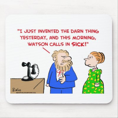 alexander graham bell calls sick telephone mouse pad by rexfmay