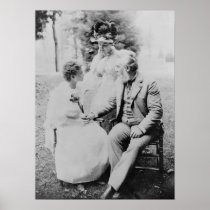 Alexander Graham Bell with Helen Keller Poster
