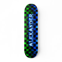 Alexander skateboard blue fire and flames design
