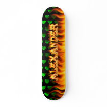Alexander skateboard fire and flames design